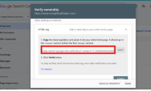How To verify with HTML Tag Google Search Console