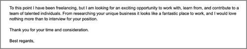 SEO Specialist Cover Letter Example Snippet 5