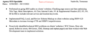 Example of an SEO Specialist resume written by Raj Clark
