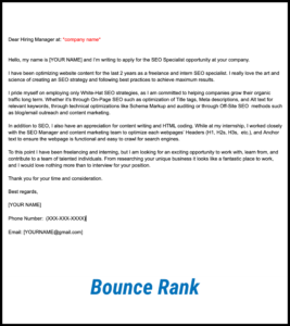 SEO cover letter template example